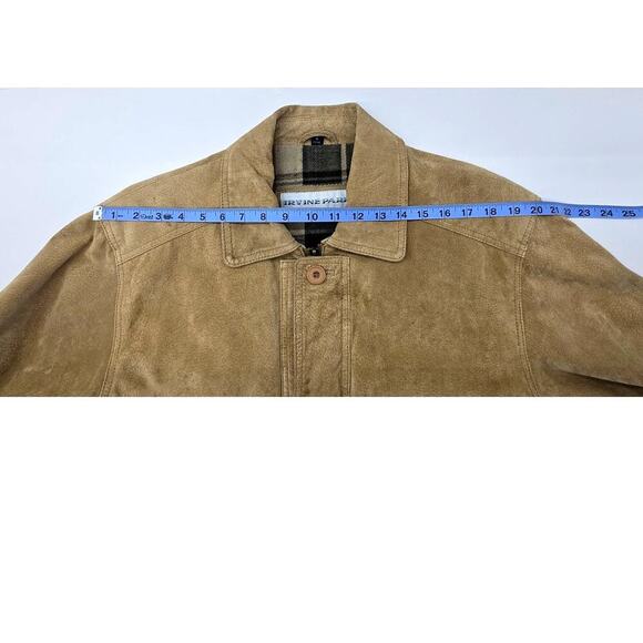 VTG Irvine Park Brown Suede Leather Jacket Zipper & Button Closure Coat Men's S - Picture 8 of 10